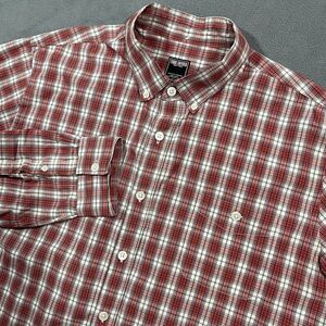 Todd Snyder Shirt Men XL Red White Plaid Outdoor Lightweight Button Down‎ Preppy